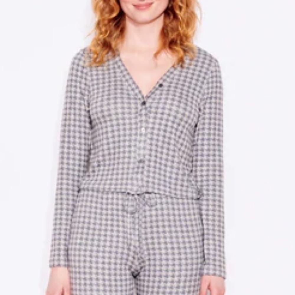 Sundry Houndstooth Python Drapey Cardigan - image 2
